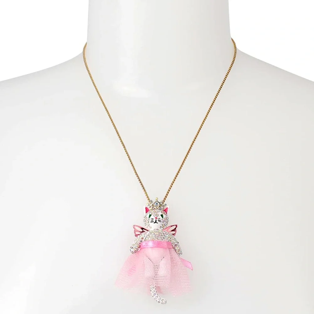 New BETSEY JOHNSON Cat Fairy Stud necklace - Picture 3 of 8